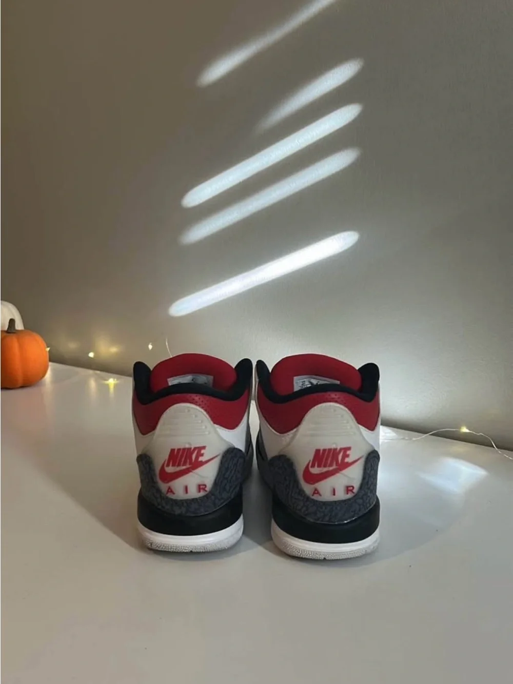 Jordan Men's White Black Red Retro Sneakers